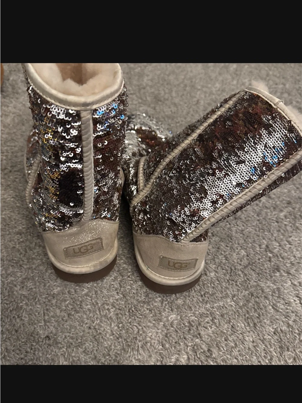 Ugg Sequin Shearling-Lined Women's Boots - Rose Gold